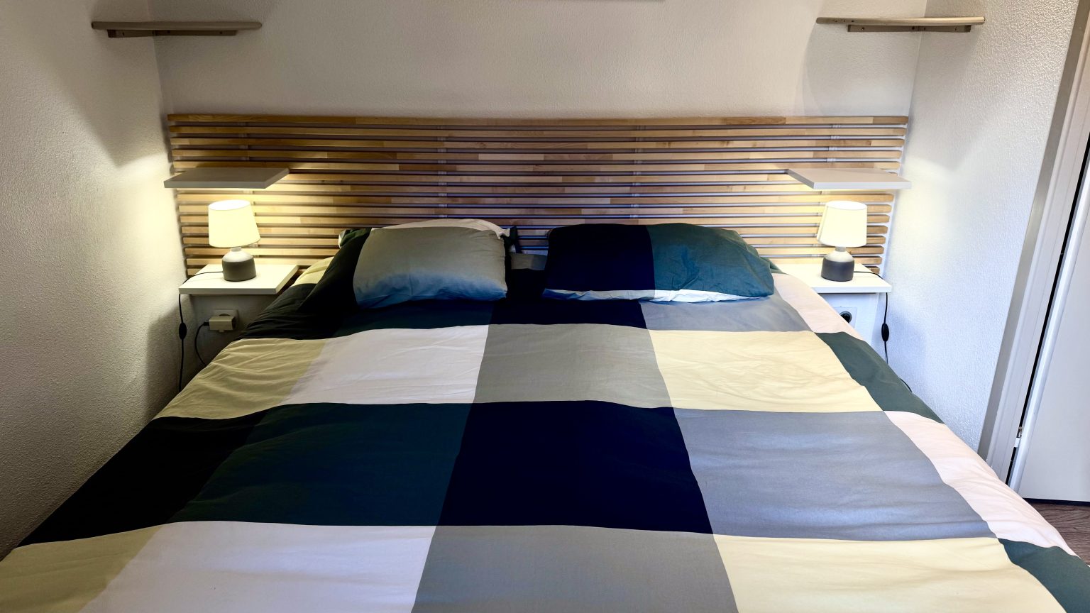 Chambre, lits réunis en lit double